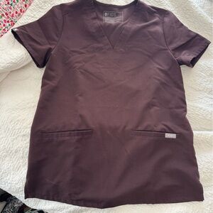Figs Espresso Brown Scrub Top